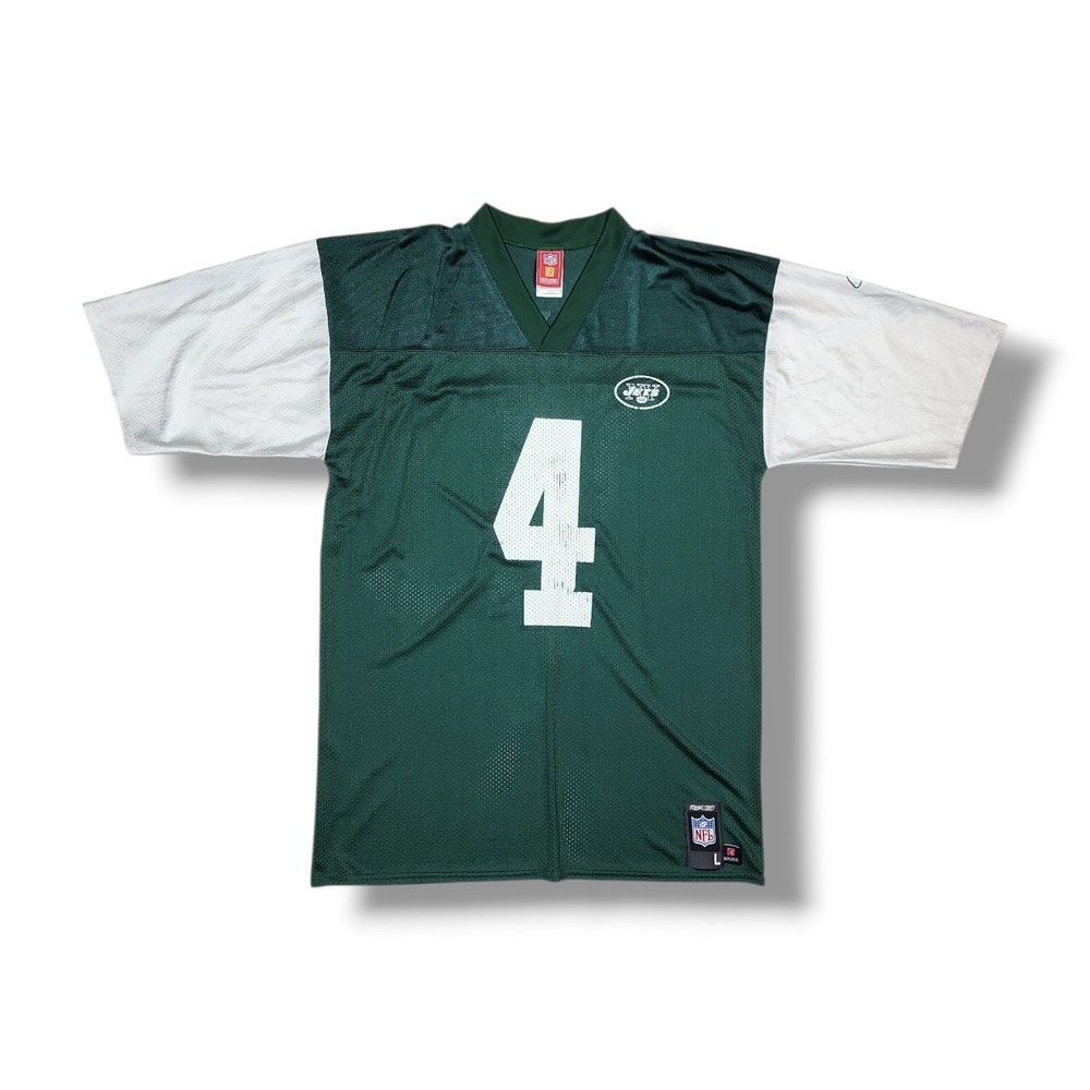 VTG New York Jets Jersey Green Reebok NFL Football Shirt Brett Favre #4‎ Men's L